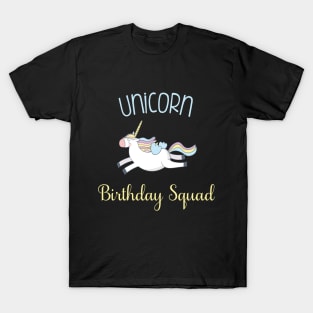 Unicorn Birthday Squad with Rainbow Unicorn T-Shirt